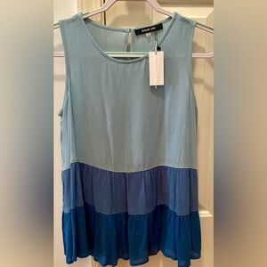 Sugarlips Women's Blue Tiered Top NWT XS